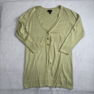 VTG Dialogue Silk Cashmere Cotton Green Sweater Dress‎ V-Neck Women's Medium